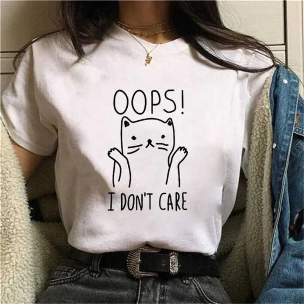 Simple Graphic Female Cat Tshirt